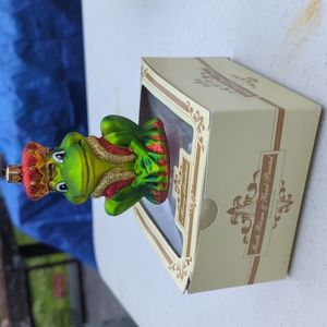 NIB frog prince polish blown glass ornament